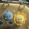 Crochet Earth & Sun Keychain Set