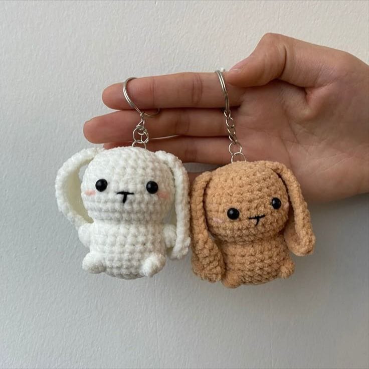 Handmade Crochet Teddy Bear Keychain – Cute Mini Bear Charm 🧸