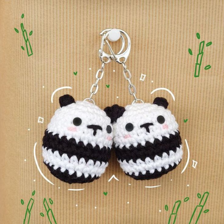Handmade Crochet Panda Keychain – Cute Mini Panda Charm 🐼